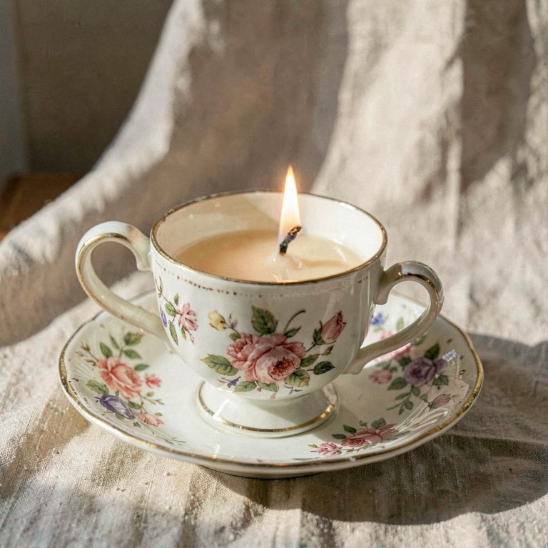 Vintage teacup candle